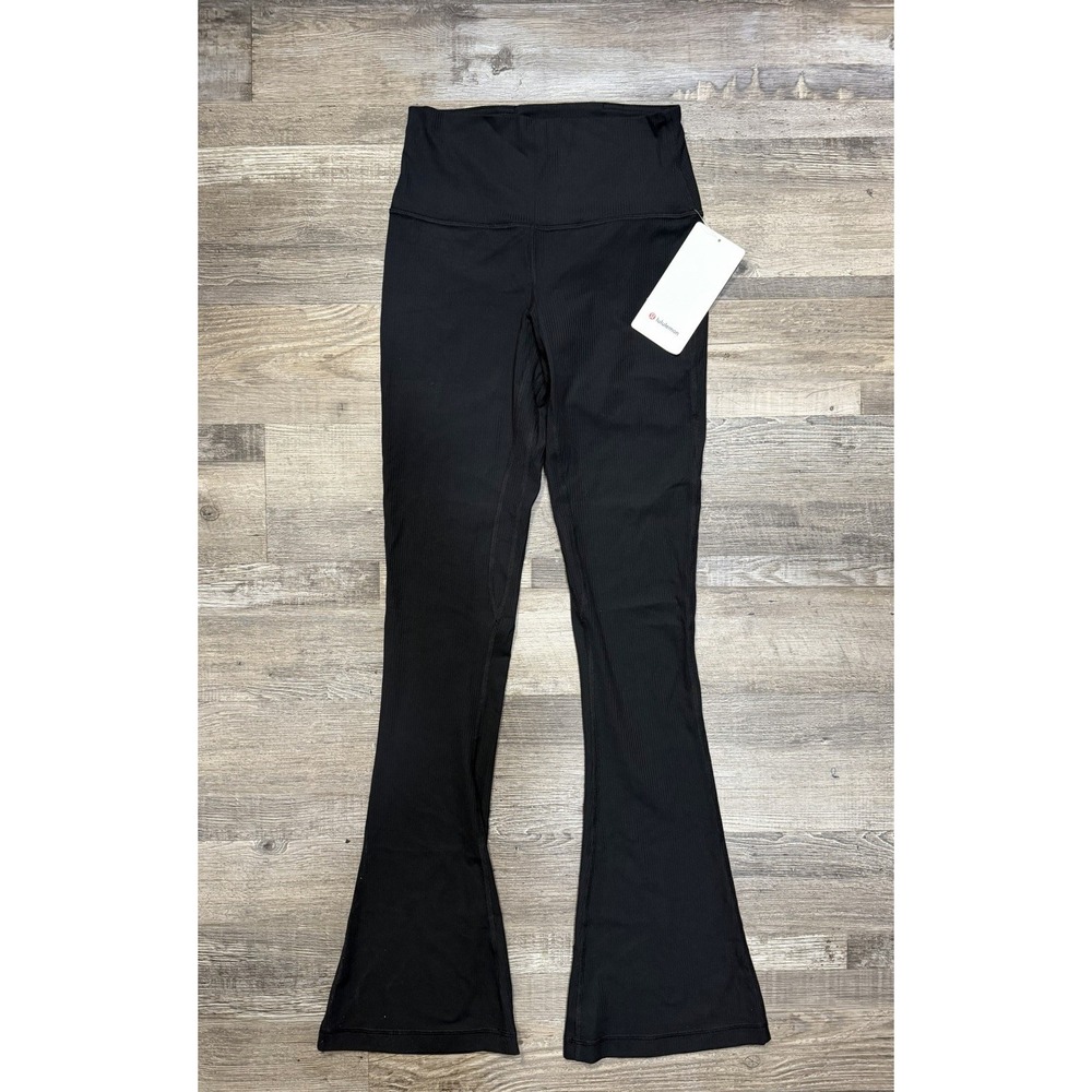 Lululemon Align High-Rise Rib Mini Flare Pant 32" Women's 6 Black Yoga Pilates